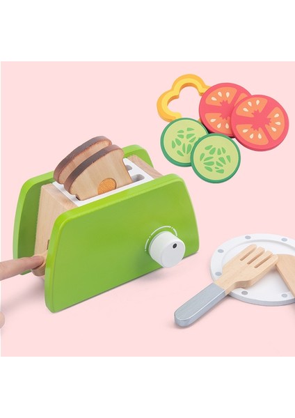 Kutu Stili ile Yaban Arısı Ekmek Makinesi Kahve Makinesi Blender Pişirme Kiti Oyun Karıştırıcı Ahşap Rol Oynama Setleri Skitchen Rol Oyuncaklar Çocuklar Simülasyon Tost Makineleri (Yurt Dışından)