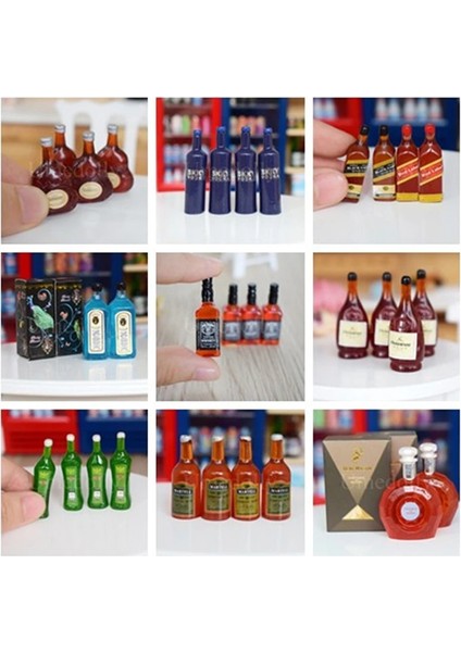 Gümüş Tarzı Cla Dollhouse Minyatür Viski Şarap Şişeleri Oyna Pretend Ev Mutfak Yemek Bebek Içecek Aksesuarları Için (Yurt Dışından) modelleri