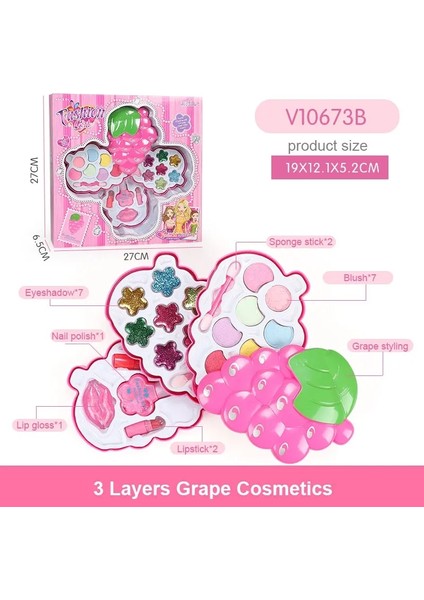 No.10 Tarzı Moda Yıkanabilir Makyaj Oyuncaklar Lolipop Kozmetik Oyuncak Kız Hediye Kutusu Çocuklar Kızlar Için Gerçek Makyaj Seti Güvenli Bebek Kozmetik Güzellik Seti (Yurt Dışından)