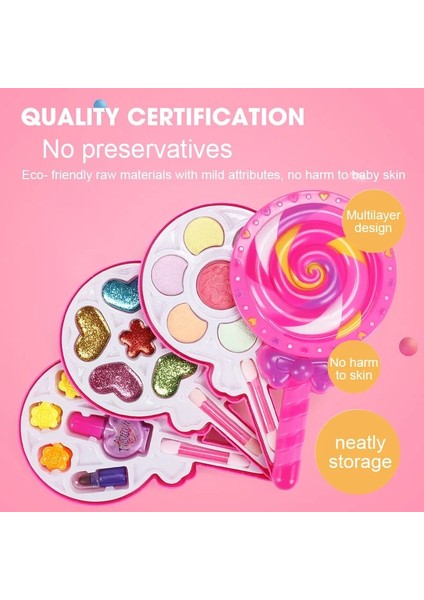 No.10 Tarzı Moda Yıkanabilir Makyaj Oyuncaklar Lolipop Kozmetik Oyuncak Kız Hediye Kutusu Çocuklar Kızlar Için Gerçek Makyaj Seti Güvenli Bebek Kozmetik Güzellik Seti (Yurt Dışından) indirimleri