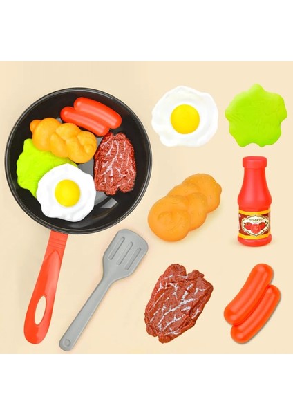 Rastgele Renk Stili 8 Adet Mutfak Gıda Oyuncaklar Simülasyon Mutfak Oyun Seti Oyna Pretend Pot Biftek Sebze Ekmek Sosisli Sandviç Omlet Çocuk Kız Oyuncak (Yurt Dışından)