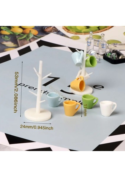 Mavi Set Stili 1:12 Evcilik Aksesuarları Çay Bardağı Seti Raf Bardak Tutucu Minyatür Oyuncaklar Oyna Pretend Mutfak Mobilya Barbie Evi OB11 Bebek Için (Yurt Dışından) fiyatları