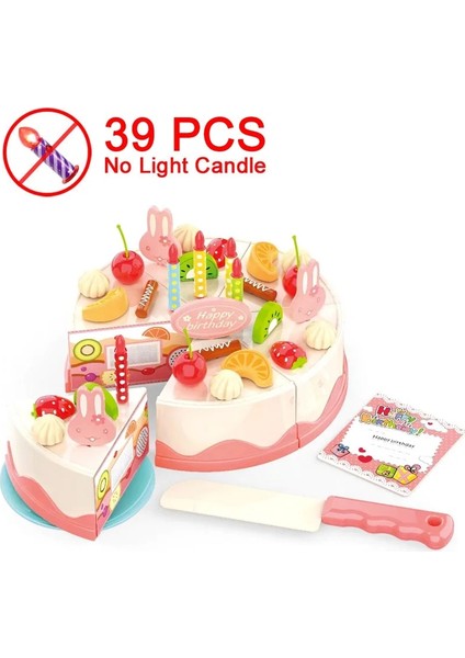 62 Adet Hafif Stil Dıy Adet Doğum Günü Pastası Oyuncak Mutfak Seti Gıda Erkek Kız Bebek Çocuk Playset Için Meyve Kesme Oyuncaklar Oyna Pretend Eğitici Hediye (Yurt Dışından) fırsatları