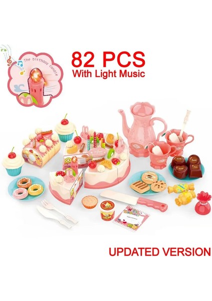 62 Adet Hafif Stil Dıy Adet Doğum Günü Pastası Oyuncak Mutfak Seti Gıda Erkek Kız Bebek Çocuk Playset Için Meyve Kesme Oyuncaklar Oyna Pretend Eğitici Hediye (Yurt Dışından) indirimleri