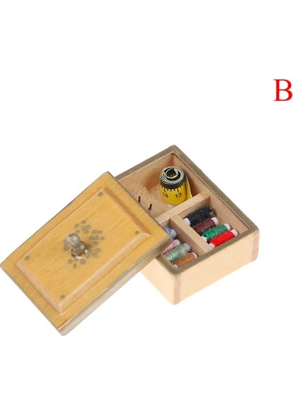 B Tarzı 1:12 Minyatür Vintage Kapaklı Dikiş Kutusu Winered Dollhouse Dekorasyon Aksesuarları En Iyi Satış (Yurt Dışından)
