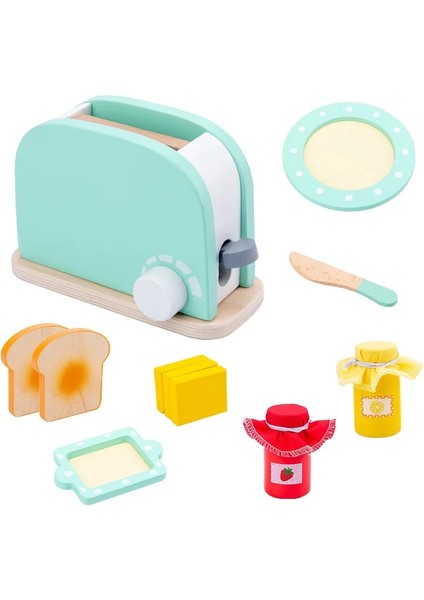 ZS00095C Stili Pretend Mutfak Ahşap Pişirme Oyuncak Simülasyon Kahve Makinesi Tost Makinesi Gıda Karıştırıcı Bebek Erken Eğitimi Için (Yurt Dışından)