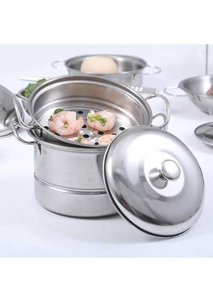 Küçük Tabak Stili Espeotainless Steel Çocuk Evi Mutfak Oyuncakları Pişirme Tencere Çocuklar Mutfak Playset Oynar Rol Yapıyor - Gümüş Figürler (Yurt Dışından) fırsatları