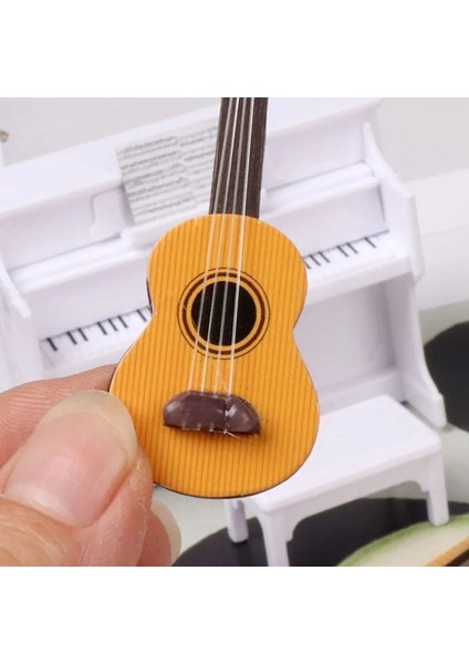 2 Adet Stili Kaldır Bebek Evi Aksesuarları Minyatürler Keman Gitar Müzik Aletleri Model Oyuncaklar Bebekler Barbie Evi Aksesuarları Için Mobilya (Yurt Dışından) modelleri