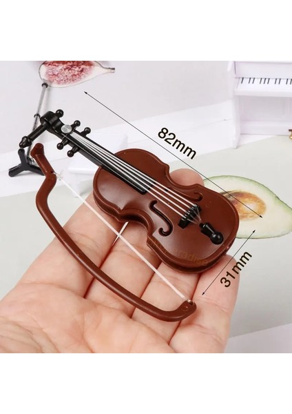 2 Adet Stili Kaldır Bebek Evi Aksesuarları Minyatürler Keman Gitar Müzik Aletleri Model Oyuncaklar Bebekler Barbie Evi Aksesuarları Için Mobilya (Yurt Dışından) indirimleri
