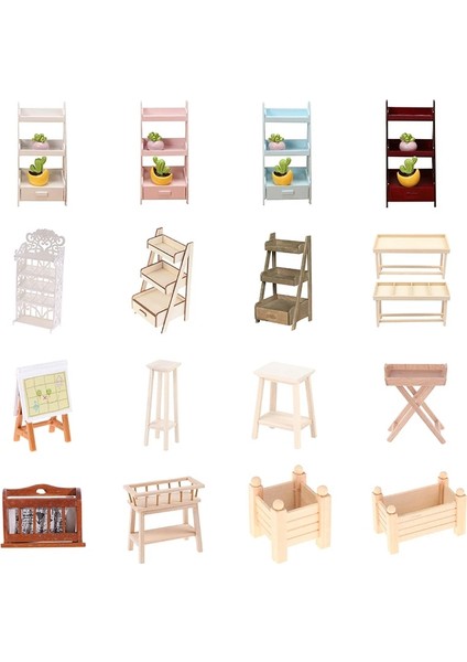 No.19 Tarzı 1:12 Evcilik Minyatür Ahşap Vitrin Dolap Vitrin Dollhouse Ayakkabılık Dolap Dollhouse Çiçek Standı Çizim Tahtası (Yurt Dışından)
