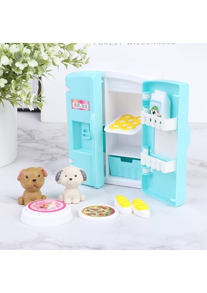 Pengfu Shop H Tarzı 1:12 Simülasyon Minyatür Mobilya Oyuncak Bebek Dollhouse Buzdolabı Masa Yemek (Yurt Dışından)