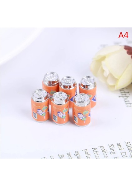 A4 Stili 6 Adetlot Mini Metal Can Suyu Içecek Modeli Dollhouse Minyatür Süpermarket Gıda Dollhouse Için (Yurt Dışından)