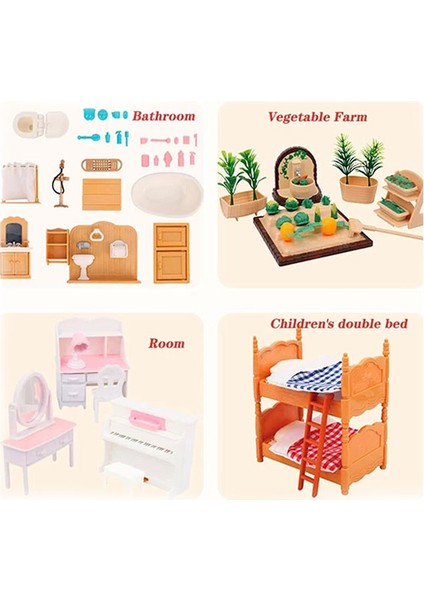 B12 Stili Dıy Miniatura Dollhouse Mobilya Orman Hayvan Aile Villa Bebek Bebekler Oyuncak Bebek Evi Çocuklar Için Mini Yatak Odası Takımı Hediyeler (Yurt Dışından)