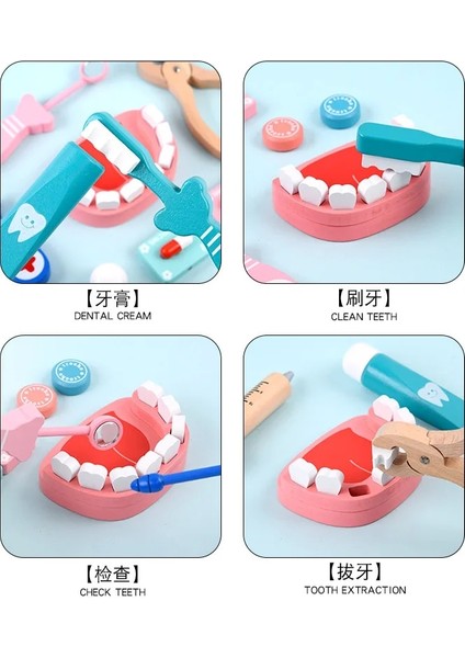 C Stilini Ayarla Doktor Oyuncaklar Çocuklar Için Set Çocuklar Ahşap Kız Erkek Kırmızı Tıbbi Diş Hekimi Ilaç Kutusu Bez Çanta Hediyeler Için Kiti Oyna Pretend Oyna Pretend (Yurt Dışından)