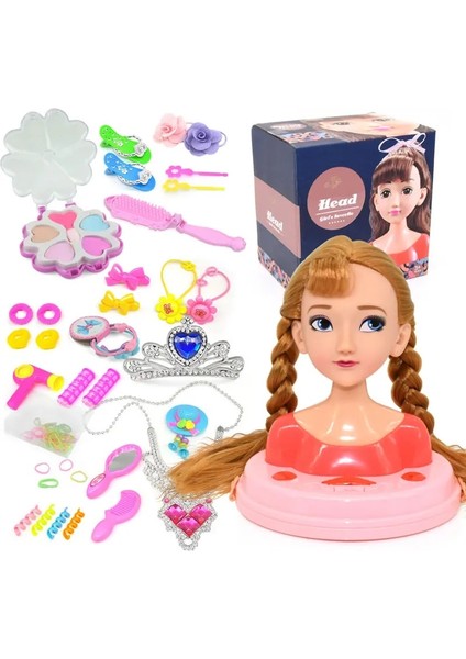 MY338-3 Hediye Stili ile Çocuklar Moda Oyuncak Çocuk Makyaj Pretend Playset Şekillendirici Kafa Bebek Saç Güzellik Oyunu Saç Kurutma Makinesi ile Kızlar Için Doğum Günü Hediyesi (Yurt Dışından) modelleri