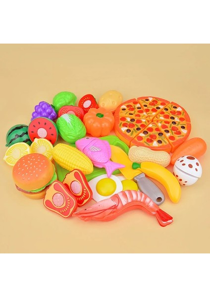 21 Adet ve Pizza Stili Çocuk Mutfak Oyna Pretend Oyuncaklar Kesme Meyve Sebze Gıda Minyatür Oynamak Ev Eğitim Oyuncak Kız Çocuk Için Hediye (Yurt Dışından)