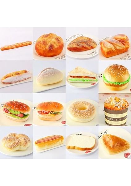 No.10 Tarzı Sahte Ekmek Hamburger Yapay Kek Donuts Gıdalar Oyuncak Tatlı Vitrin Ekran Fotoğraf Sahne Mutfak Oyuncak Çocuklar Için (Yurt Dışından)