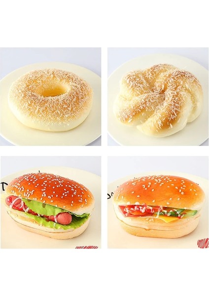 No.6 Tarzı Sahte Ekmek Hamburger Yapay Kek Donuts Gıdalar Oyuncak Tatlı Vitrin Ekran Fotoğraf Sahne Mutfak Oyuncak Çocuklar Için (Yurt Dışından)