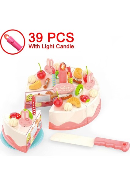 39 Adet Hafif Çanak Tarzı Dıy Adet Doğum Günü Pastası Oyuncak Mutfak Seti Gıda Erkek Kız Bebek Çocuk Playset Için Meyve Kesme Oyuncaklar Oyna Pretend Eğitici Hediye (Yurt Dışından)