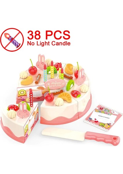 38 Adet Kart Stili Dıy Adet Doğum Günü Pastası Oyuncak Mutfak Seti Gıda Erkek Kız Bebek Çocuk Playset Için Meyve Kesme Oyuncaklar Oyna Pretend Eğitici Hediye (Yurt Dışından)