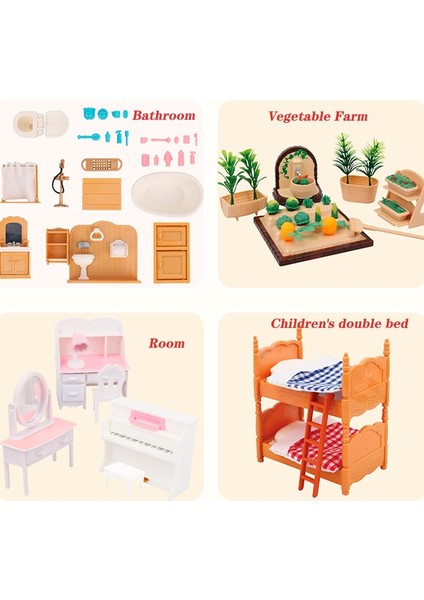 G01 Stili Orman Hayvan Aile Villa 1:12 Bebekler Için Mobilya Oyuncak Orman Ev Mini Yatak Odası Takımı Dıy Miniatura Dollhouse Mobilya Çocuklar Için (Yurt Dışından)