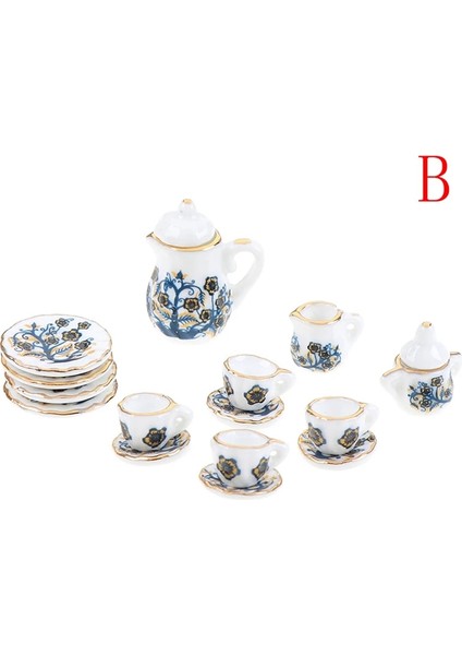 B Tarzı 24 Desenler 1:12 Minyatür Porselen Çay Bardağı Seti Chintz Çiçek Sofra Mutfak Bebek Evi Mobilya Oyuncaklar Çocuklar Için (Yurt Dışından)