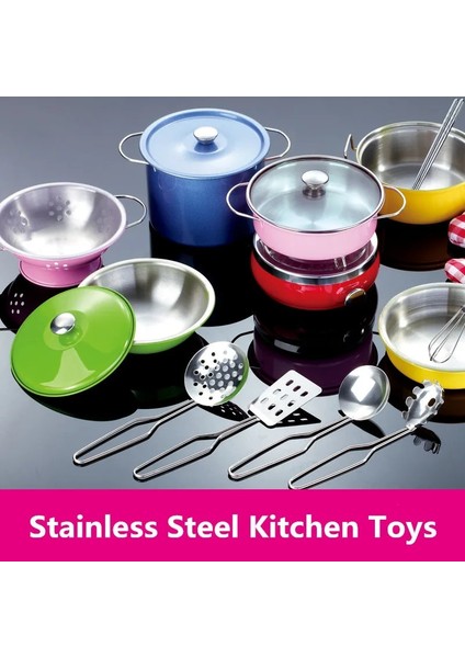 Renk Simülasyonu 11P Stili Paslanmaz Çelik Çocuk Evi Mutfak Oyuncak Pişirme Tencere Çocuklar Mutfak Playset Oyna Pretend - Çocuklar Için Gümüş Oyuncaklar (Yurt Dışından) fiyatları