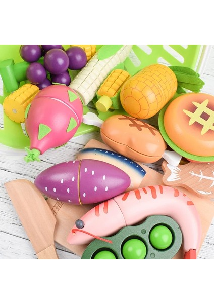 Stil 10 Stil [toy Woo] Ahşap Çocuk Oyuncakları Simülasyon Meyve ve Sebzeler Mutfak Oyuncakları Çocuklar Için Eğitim Erkek Bebek Kız Ahşap Oyuncaklar Hediyeler (Yurt Dışından)