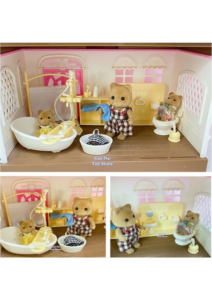 Mutfak Tarzı Mulation Orman Tavşanı Aile Dollhouse Critters Yatak Odası Mutfak Banyo Oturma Odası Aksesuarlar Kız Oyuncakları Noel Hediyeleri (Yurt Dışından) modelleri