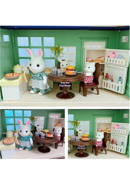 Mutfak Tarzı Mulation Orman Tavşanı Aile Dollhouse Critters Yatak Odası Mutfak Banyo Oturma Odası Aksesuarlar Kız Oyuncakları Noel Hediyeleri (Yurt Dışından) fırsatları