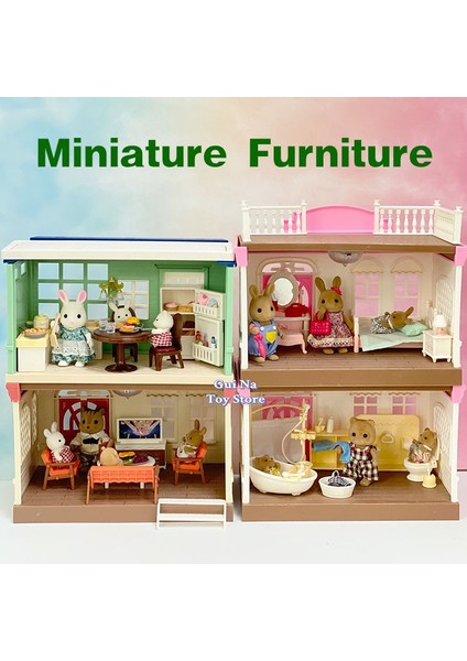 Mutfak Tarzı Mulation Orman Tavşanı Aile Dollhouse Critters Yatak Odası Mutfak Banyo Oturma Odası Aksesuarlar Kız Oyuncakları Noel Hediyeleri (Yurt Dışından) indirimleri
