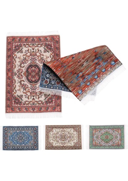 Diğer-3 Tarzı 1:12 Ölçekli Dollhouse Halı Oyun Evi Dekor Zemin Kaplamaları Çiçek Desenli Mat Bebek Aksesuarları Minyatür Dokuma Halı (Yurt Dışından)