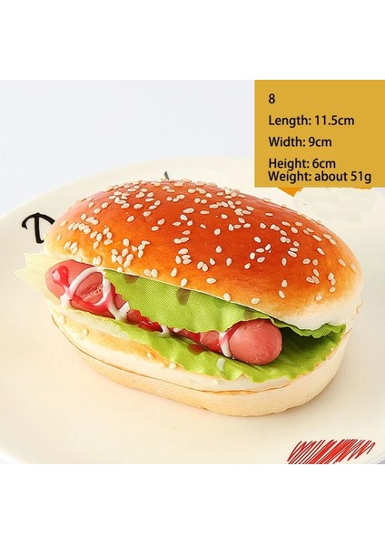 No.8 Stili Sahte Ekmek Hamburger Yapay Kek Donuts Gıdalar Oyuncak Tatlı Vitrin Ekran Fotoğraf Sahne Mutfak Oyuncak Çocuklar Için (Yurt Dışından)