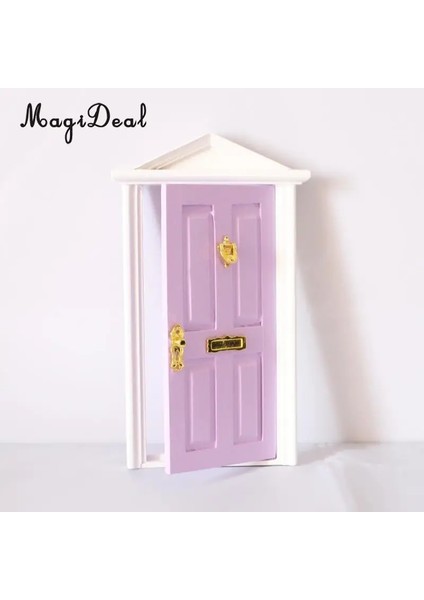 Ahşap Tarzı Magideal 1:12 Bebek Evi Minyatür Ahşap Dikenli Açık Kapı Donanımlı Dollhouse Yatak Odası Banyo Çocuk Oyuncak 5colors (Yurt Dışından) fırsatları