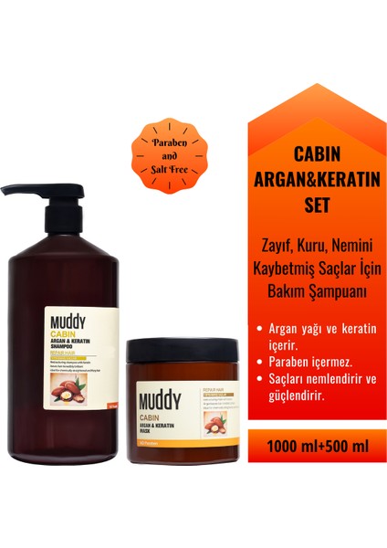 Yıpranmış ve Zayıflamış Saçlar Için Onarıcı Argan&keratin Bakım Seti