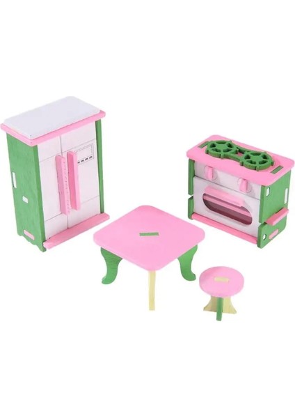 NO.581 Stili Dollhouse Mobilya Minyatür Ahşap Yaratıcı Banyo Yatak Odası Restoran Çocuklar Için Action Figure Bebek Evi Dekorasyon Bebek (Yurt Dışından)