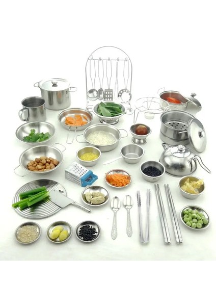 Erişte Araçları Tarzı Espeotainless Steel Çocuk Evi Mutfak Oyuncakları Pişirme Tencere Çocuklar Mutfak Playset Oynar Rol Yapıyor - Gümüş Figürler (Yurt Dışından) fiyatları