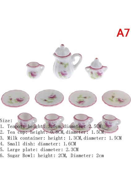 Gök Mavisi Tarzı 1:12 Minyatür Orcelain Çay Bardağı Seti Chintz Çiçek Sofra Mutfak Dollhouse (Yurt Dışından)