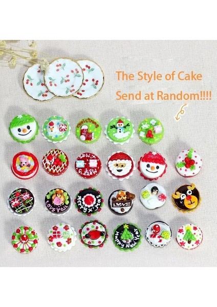 1 Adet Yılbaşı Pastası Stili 1:12 Minyatür Dollhouse Gıda Cadılar Bayramı Veya Noel Meyve Çikolatalı Kek + Blyth Barbies Için Tabağı Bjd Bebek Aksesuarları (Yurt Dışından)