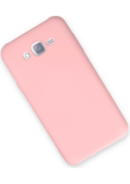 Samsung Galaxy J7 Kılıf Nano Içi Kadife Silikon - Pudra 300099