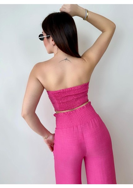 Keten Crop Pantolon Takım fırsatları