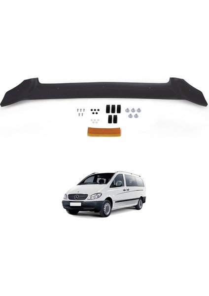 Esa Mercedes Vito W639 Ön Kaput Koruyucu Rüzgarlığı Abs Plastik Piano Black 2004-2013 Yıllarına Uyumlu