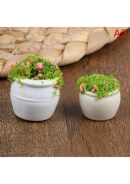 No.2 Tarzı 2 Adet Dollhouse Mobilya 1:12 Aksesuarlar Mini Yeşil Bitki Bonsai Saksılar (Yurt Dışından)