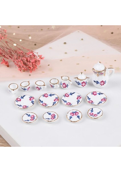 C3 Stili 24 Desenler 1:12 Minyatür Porselen Çay Bardağı Seti Chintz Çiçek Sofra Mutfak Bebek Evi Mobilya Oyuncaklar Çocuklar Için (Yurt Dışından)
