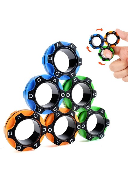 Açık Gri Tarzı 6 Adet Manyetik Yüzükler Fidget Oyuncak Mıknatıs Yüzük Seti Figit Oyuncak Parmaklar Oyuncaklar Figetget Oyuncak Paketi Serin Fidgets Paketleri Gençler Için Hediyeler (Yurt Dışından)