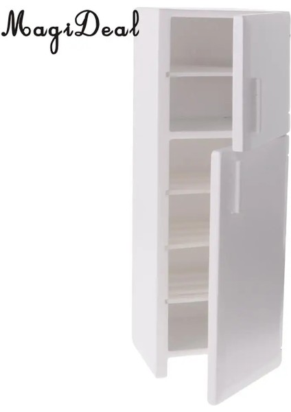 Magideal Dollhouse Minyatür Mutfak Beyaz Ahşap Buzdolabı Buzdolabı Dondurucu Bebekler Için Yatak Odası Oturma Odası Accs Çocuk Oyuncak (Yurt Dışından) fiyatları