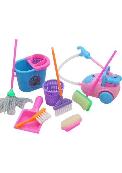 9 Adet Renk Rastgele Stil 9 Adet Mini Bebek Aksesuarları Ev Temizleme Araçları Bebek Aksesuarları Dollhouse Çocuklar Için Eğitici Oyuncak (Yurt Dışından)