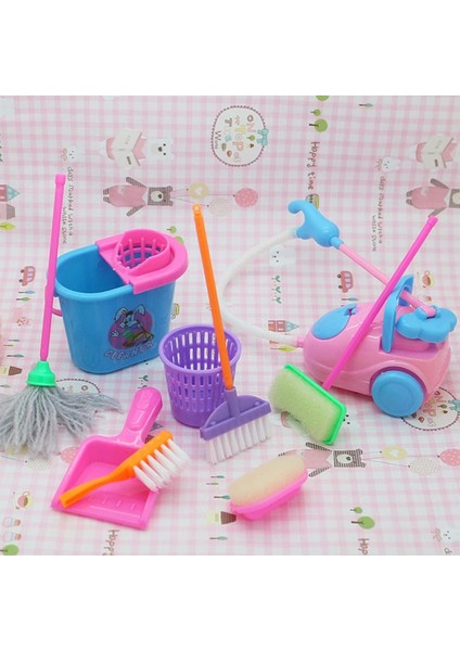 9 Adet Renk Rastgele Stil 9 Adet Mini Bebek Aksesuarları Ev Temizleme Araçları Bebek Aksesuarları Dollhouse Çocuklar Için Eğitici Oyuncak (Yurt Dışından)