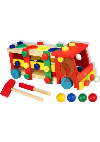 ET0068-WT235C Stili Çocuklar Ahşap Araç Kutusu Oyna Pretend Seti Eğitici Montessori Oyuncaklar Somun Sökme Vida Montaj Simülasyon Onarım Marangoz Aracı (Yurt Dışından)