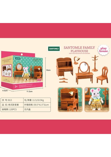 Pembe Mor Tarzı Dıy Miniatura Bebek Evi Çocuk Mobilyaları 1:12 Orman Hayvan Aile Villa Mobilya Bebek Oyuncak Orman Aile Mini Yatak Odası Takımı (Yurt Dışından) indirimleri